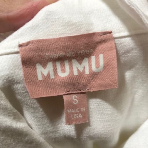 Show Me Your Mumu SMYM white Stayton long sleeve tunic top NEW SMALL - Picture 7 of 9